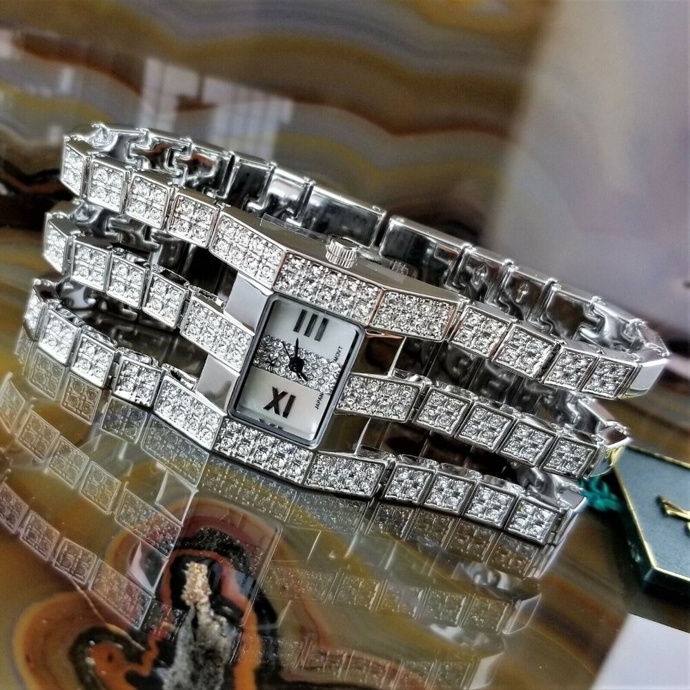 Women's ADEE KAYE Silver Swarovski Crystal Watch